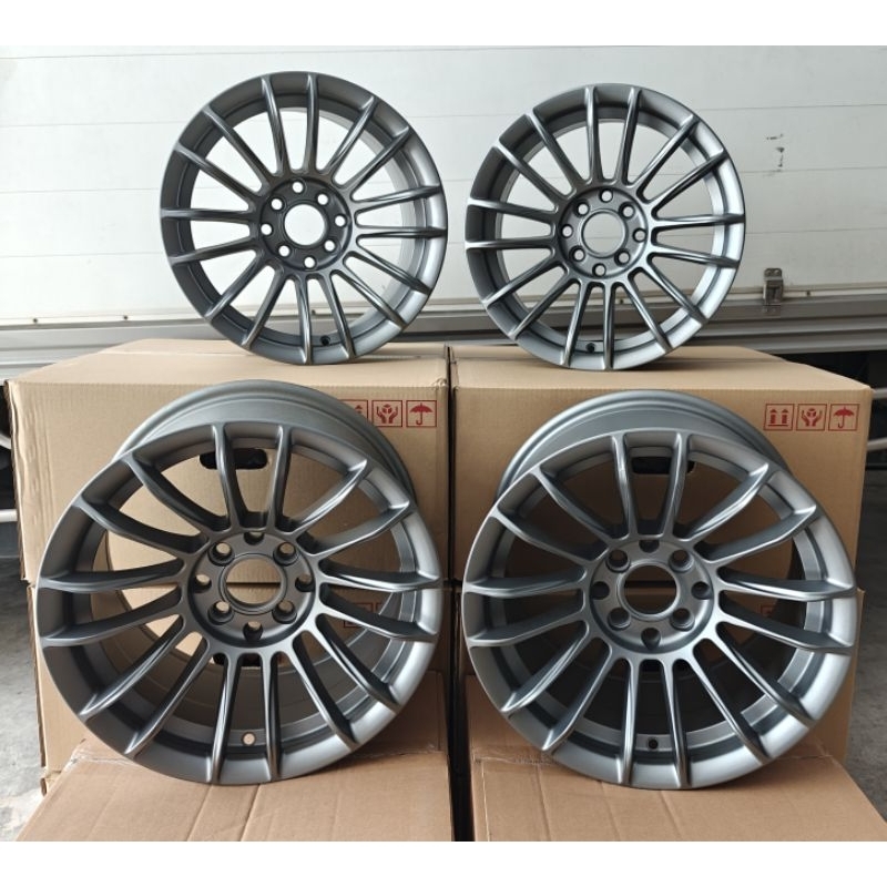 ล้อแม็กซ์ขอบ 15x8.25 8/100-114.3 ET+20 สีเทาด้าน