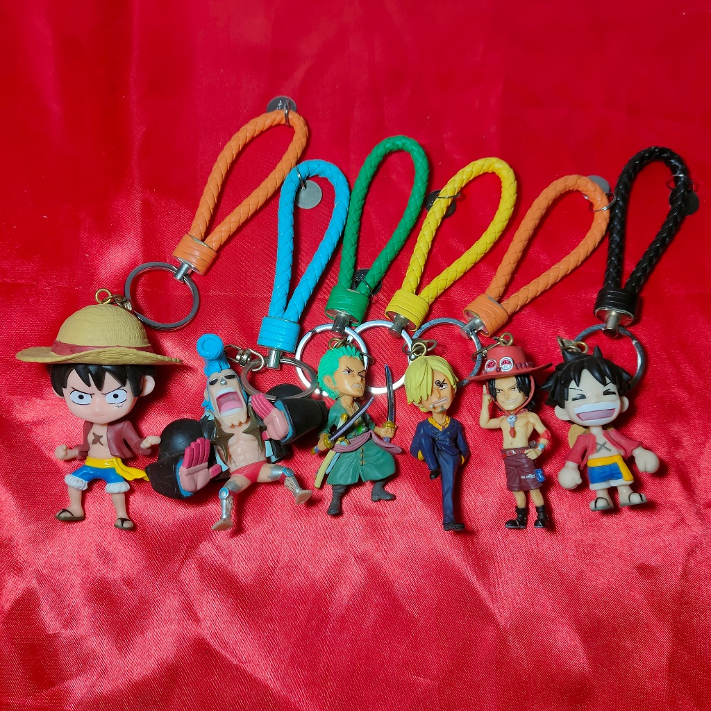 One Piece วันพีช - ลูฟฟี่ โซโร ซันจิ แฟรงกี้ Luffy Zoro Sanji Franky Anime Model Keychain Keyring อน