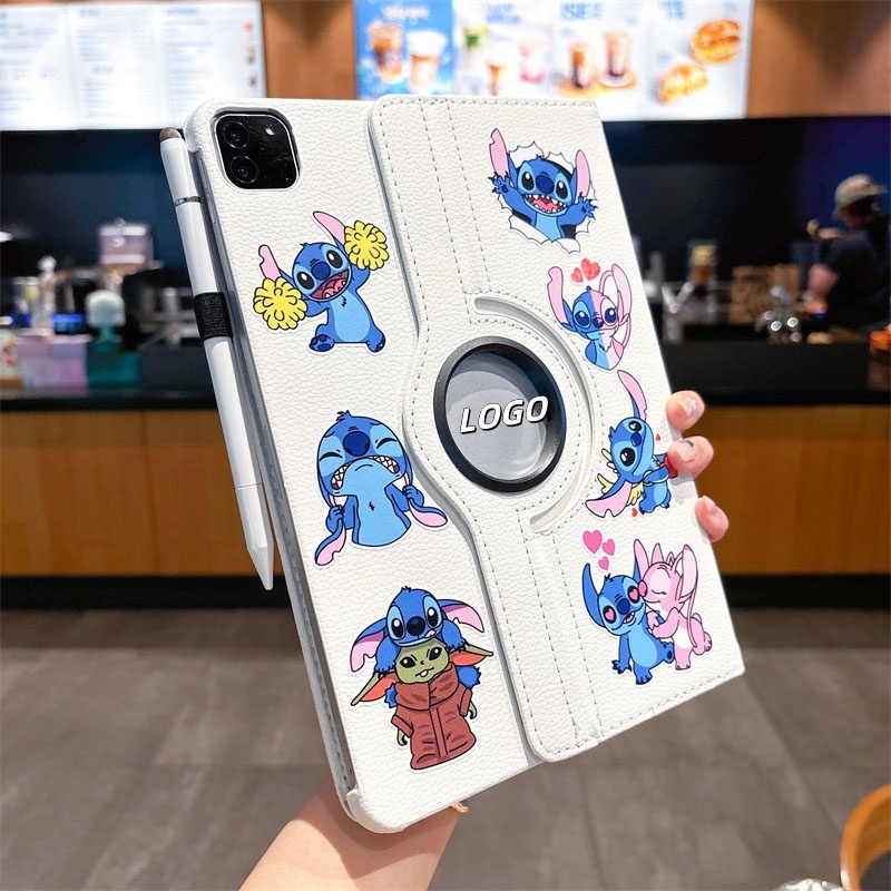 ส่งจากไทย การ์ตูน Stitch สติ๊กเกอร์ เคส for iPad pro 2024 11 10.2 Gen10 9 8 2022 เคสไอแพด Air6 10.9 Case การหมุน 360