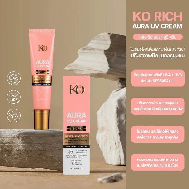กันแดดหลอดชมพู korich