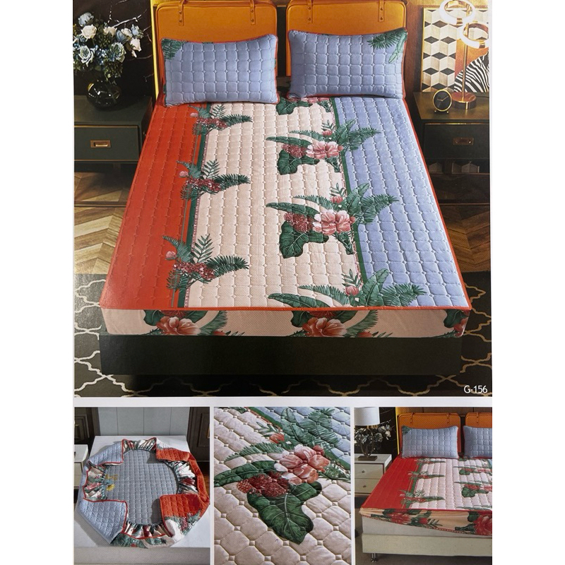 ชุดผ้าปูที่นอน พร้อมปลอกหมอน ขนาด  6ฟุต 5ฟุต 3.5ฟุต หนา 30 ซม (12 นิ้ว) แบบยางยืดรอบ360 ํองศา