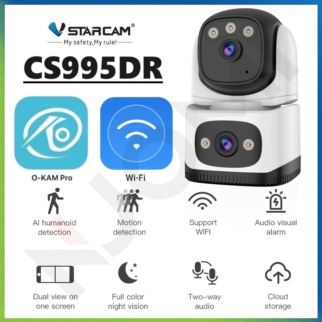 VSTARCAM CS995DR SUPER HD 1296p 3MP WiFi iP Camera เลนส์กล้องคู่ กล้องวงจรปิดไร้สาย กล้องวงจรปิดไวไฟ