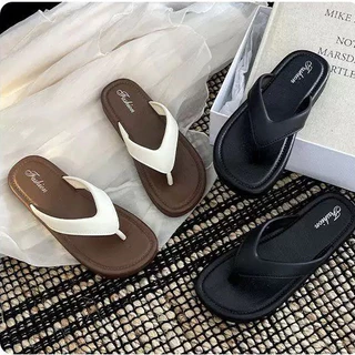 home..fashion รองเท้าแตะหูคีบ ยางPVC พื้นหน้า 2.5ซม สีเรียบ  มี2สีให้เลือก สำหรับผู้หญิง S-152