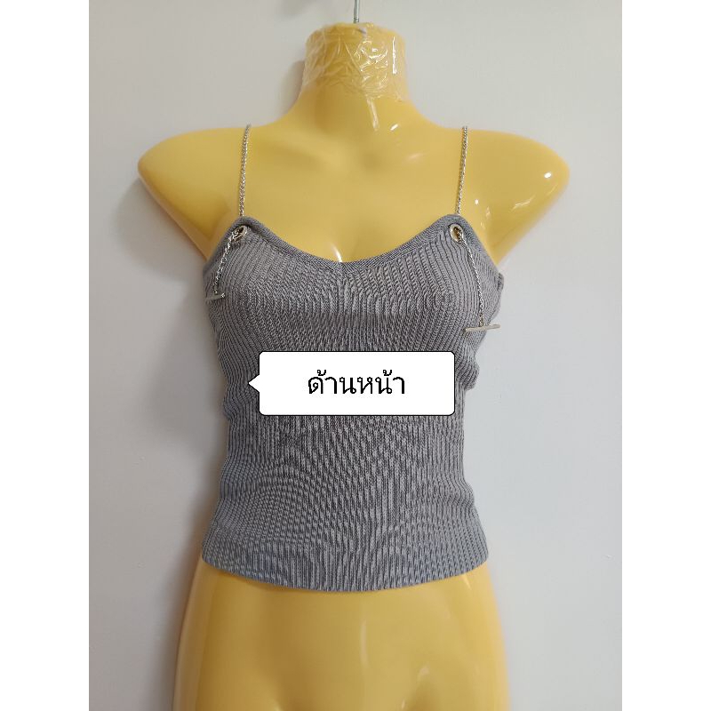 เสื้อสายเดี่ยวผ้ารัดรูปสายเป็นโซ่ i26