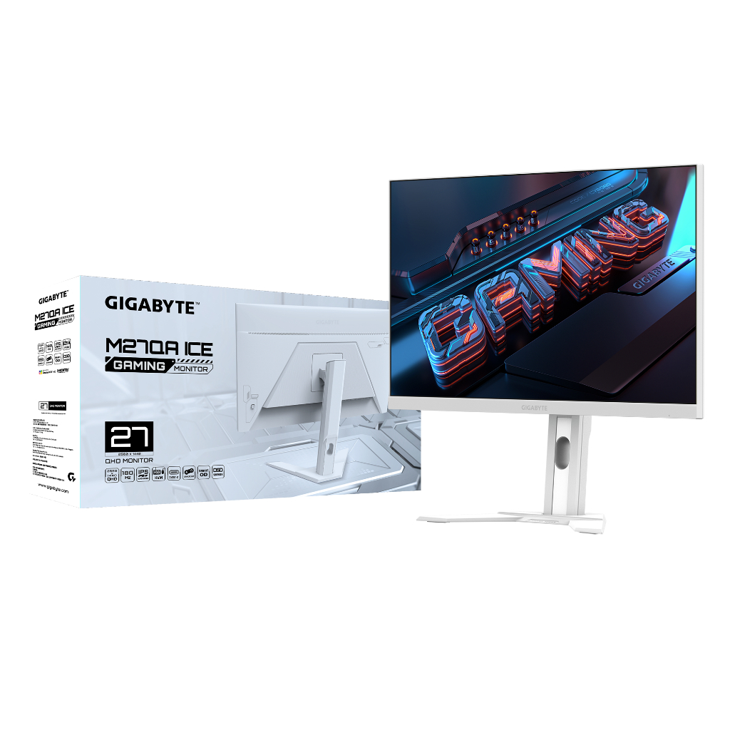 GIGABYTE M27QA ICE Gaming Monitor (จอมอนิเตอร์) | 27" QHD | SS-IPS | 1ms | 180Hz | Adaptive-Sync