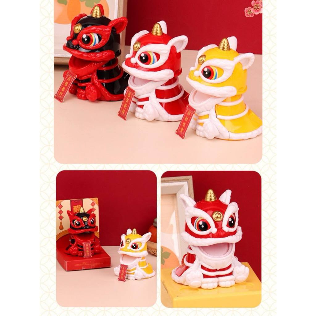 สิงโตเชิด สิงโตพยักหน้าเรียกทรัพย์ นำโชค พลังงานแสงอาทิตย์ สําหรับตกแต่งบ้าน แก้ฮวงจุ้ย รหัส C4