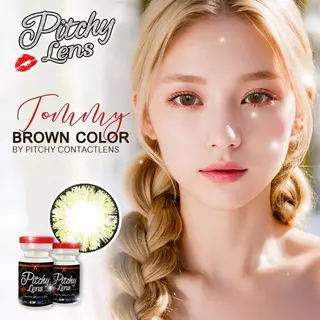 💋 มีค่าสายตา 💋Pitchy tommy Gray Brown 💋 บิ๊กอาย สุดปัง คอนแทคเลนส์ รายเดือน มีอย