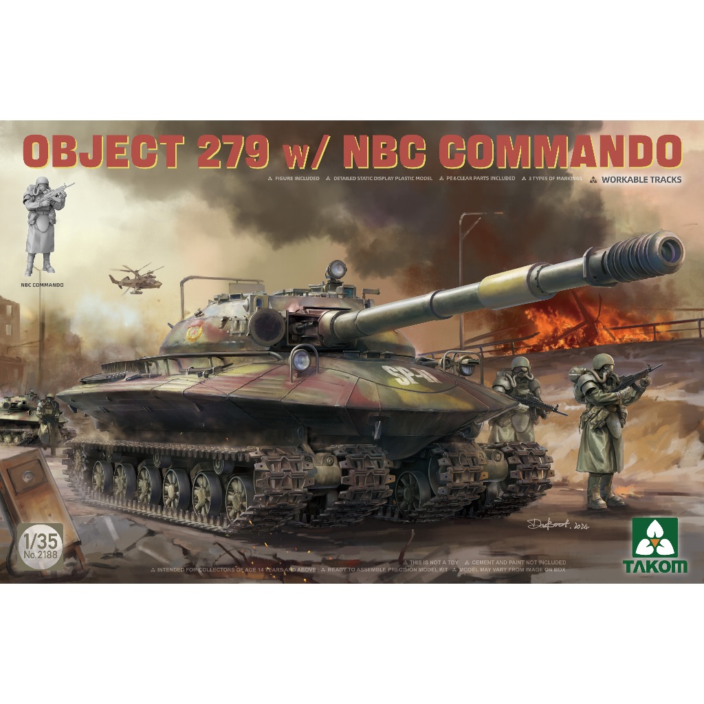 พลาสติก โมเดล ประกอบ TAKOM สเกล 1/35 OBJECT 279 w/NBC COMMANDO (2188)