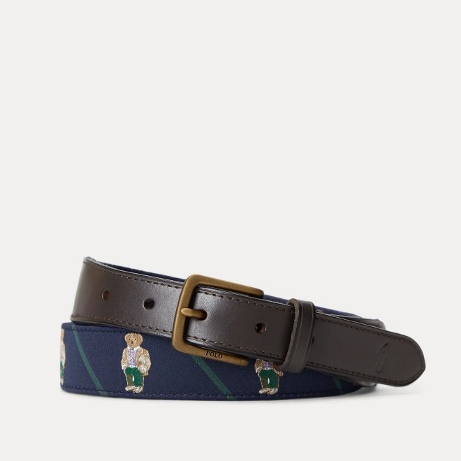 POLO RALPH LAUREN POLO BEAR LEATHER TRIM BELT #เข็มขัด