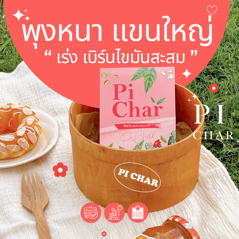 พร้อมส่ง (แพคเกจแบบซอง เม็ดสีขาว) PiChar พิชชาร์ สูตรลับ อิ่มยาวเช้ายันเย็น!
