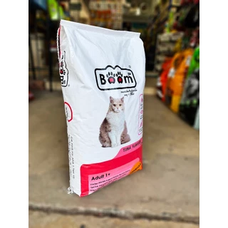 บูม Boom อาหารแมว [ 7 kg , 20 Kg.] ชนิดเม็ด สำหรับแมวโต 1 ปี ขึ้นไป รสทูน่า เสริมภูมิคุ้มกัน ไม่เค็ม