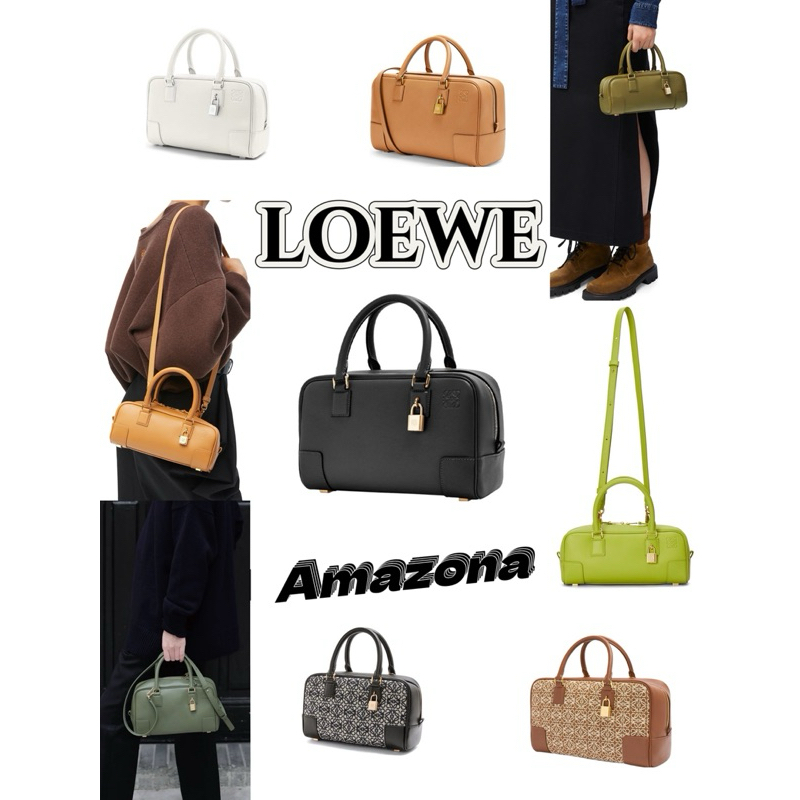 🔥  แบรนด์ใหม่ 100% ของแท้ LOEWE AMAZONA 16/19/23/28 Nappa หนังลูกวัววัสดุไหล่ข้างหนึ่งกระเป๋าสะพาย ✨