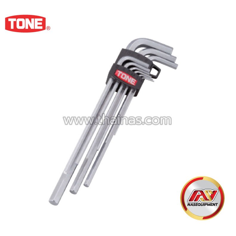 TONE ชุดประแจหกเหลี่ยม (หัวตัด, ตัวยาว) จำนวน 9 ไซส์ | AL900