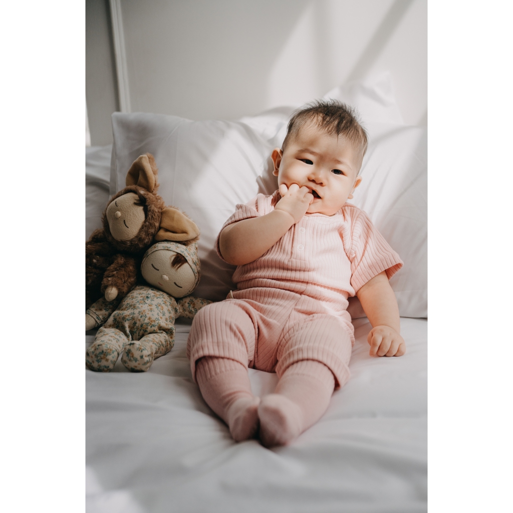 Minimal-Bodysuit ชุดเด็ก บอดี้สูทแขนสั้น ผ้านิ่ม เนื้อนุ่ม ไม่หนานะคะ ใส่สบาย ยืดได้อีกเยอะมาก