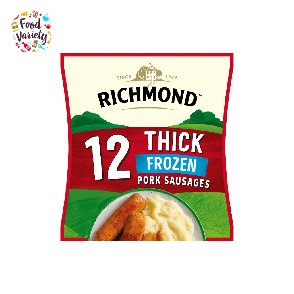 Richmond 12 Frozen Thick Pork Sausages 516G Richmond 12 แช่แข็ง Thick หมู ไส้กรอก 516G