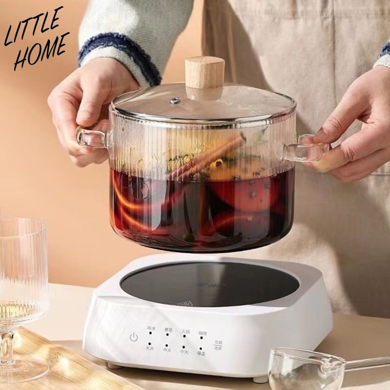 LITTLE HOME หม้อ หม้อต้ม หม้อสองหู หม้อแก้วพร้อมหูจับ ขนาด16cm ตั้งบนเตาแก๊สได้ (A0) ราคา ถูกที่สุด ดีลบีเคเค