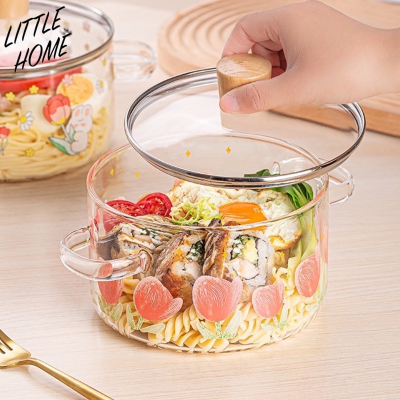 LITTLE HOME หม้อ หม้อต้ม หม้อสองหู หม้อแก้วพร้อมหูจับ ขนาด16cm ตั้งบนเตาแก๊สได้ (A0) ราคา ถูกที่สุด ดีลบีเคเค แกลเลอรีภาพที่ 5
