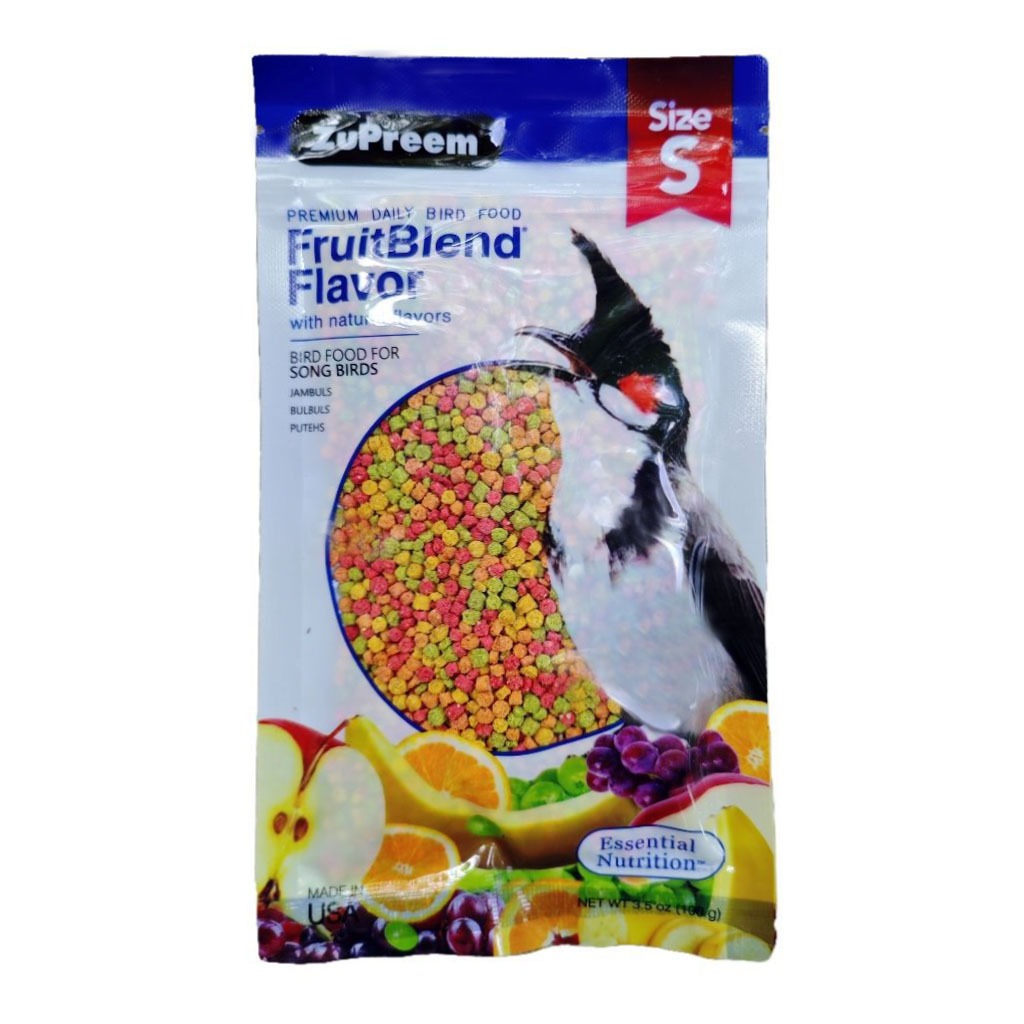 อาหารนกซูพรีม ไซส์ s สำหรับนกกรงหัวจุก 100 กรัม