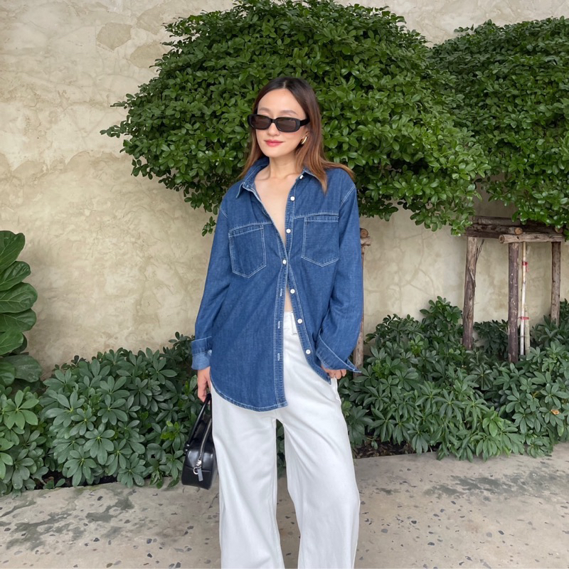 107 knockknock - TANGO SHIRT เชิ้ตยีนส์ แต่งกระเป๋าหน้า