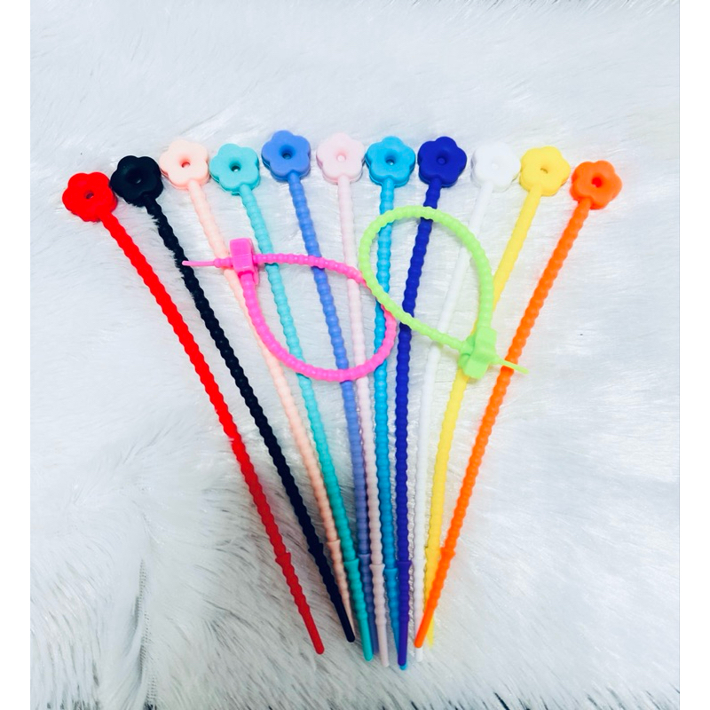 สายรัด ซิลิโคน คล้องพวงกุญแจ จี้ อเนกประสงค์ DIY จัดระเบียบ 3 ขนาด หลายสี พร้อมส่งในไทย