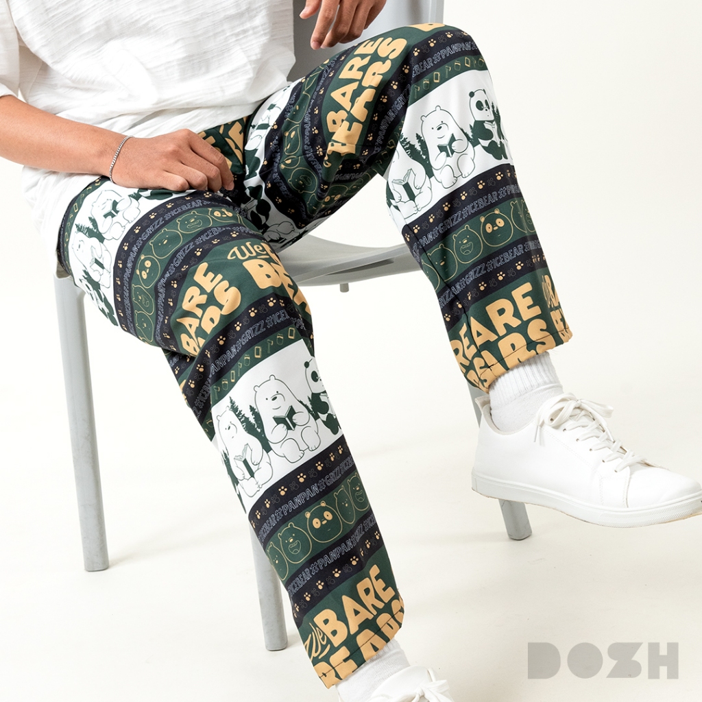 DOSH MEN’S LAY PANTS WE BARE BEARS กางเกงเลผ้าไหมอิตาลีผู้ใหญ่ DBBML5001-GR (XS-XL)