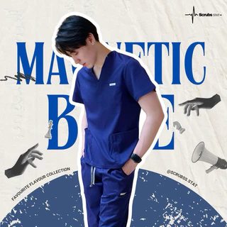 ชุดสครับขาตรง (ปักชื่อ) Scrubs STAT รุ่น Favourite Flavour Collection สี Magnetic Blue