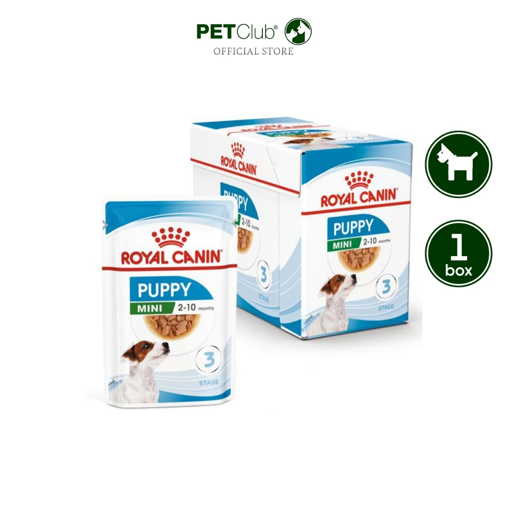 [PETClub] Royal Canin Wet Mini Puppy in Gravy - อาหารเปียกสูตรลูกสุนัขพันธุ์เล็ก 85g.x12ซอง