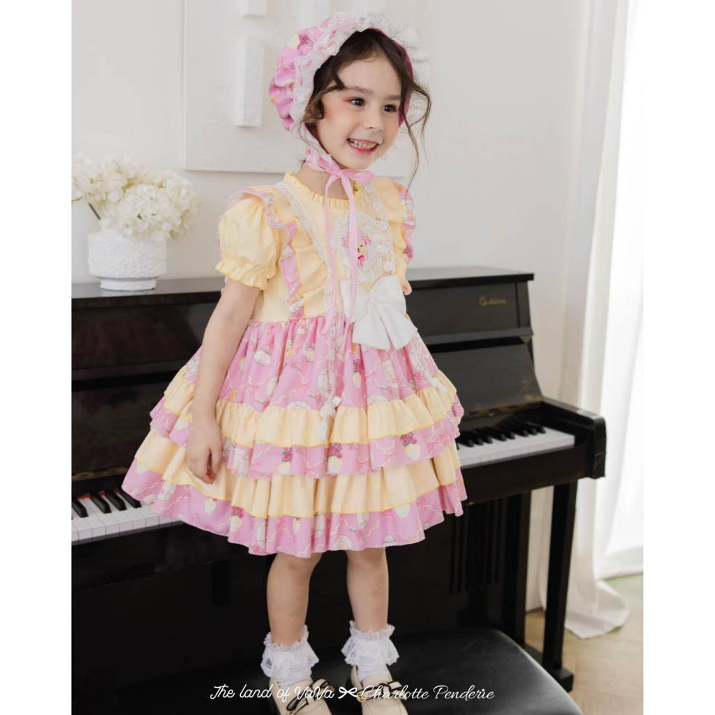 Thelandofvava LOOK1 VNXZ1091 เดรสเด็กผู้หญิง The Land of vava X Charlotte ลิขสิทธิ์แท้จาก vava