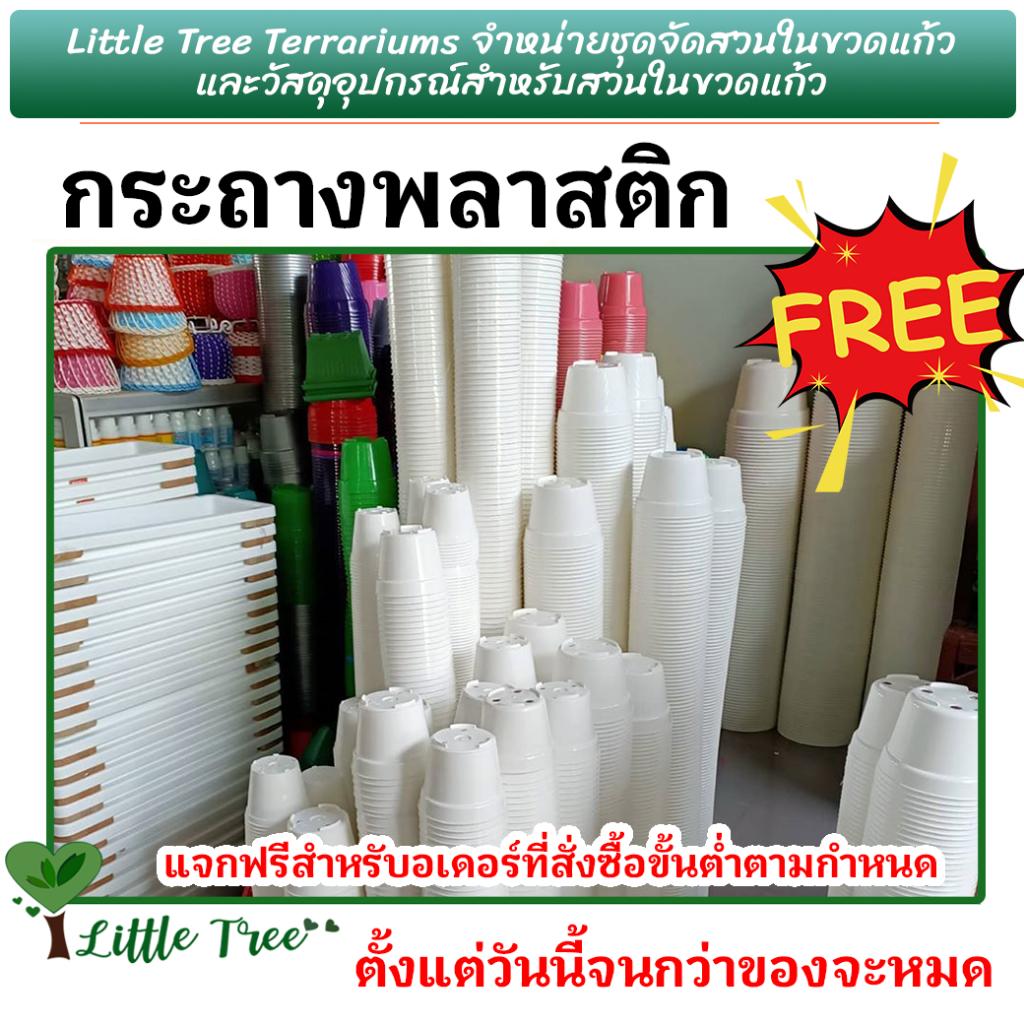กระถางปลูกต้นไม้ พลาสติก แถมฟรี สำหรับยอดสั่งซื้อ 250 ขึ้นไป ออเดอร์ละ 1