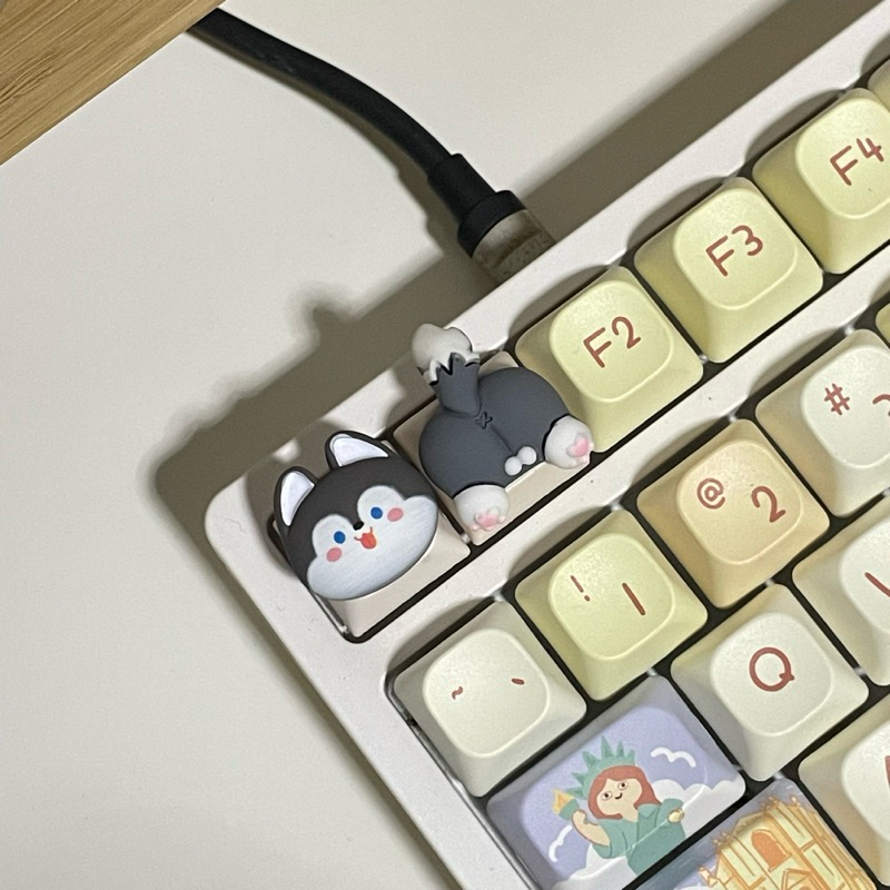 PNS019 [keycaps] คีย์แคปน้องหมา น้องแมว /หน้า,หาง (ชุด2ชิ้น/1ชิ้น) สำหรับ Mechanical Keyboard รูปที่ 6