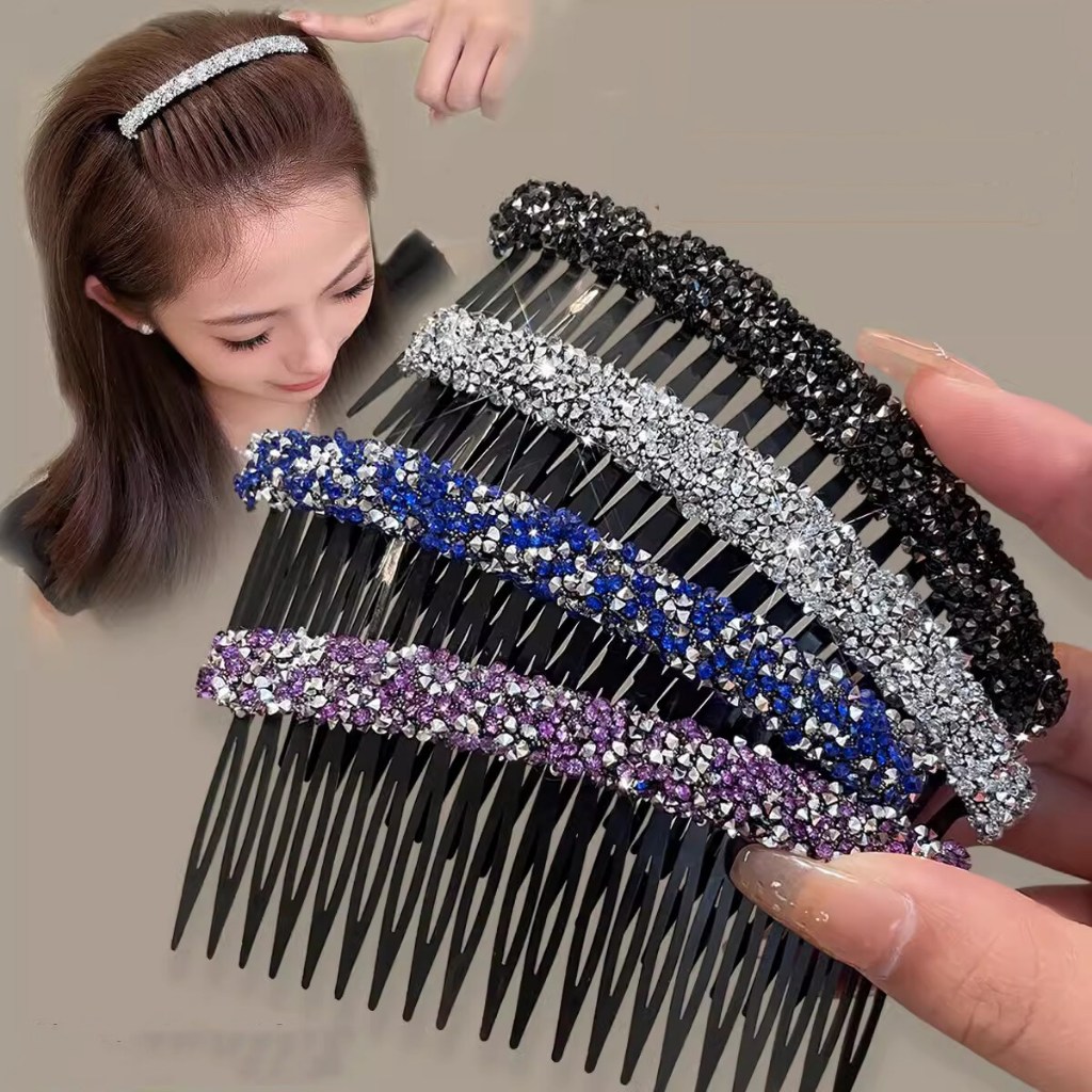 หวีผมเกาหลี เครื่องประดับผม rhinestone ใส่หวี หน้าม้า หวี กิ๊บติดผม ประดับเพชร หวีสับเพชร ใช้ประดับผม
