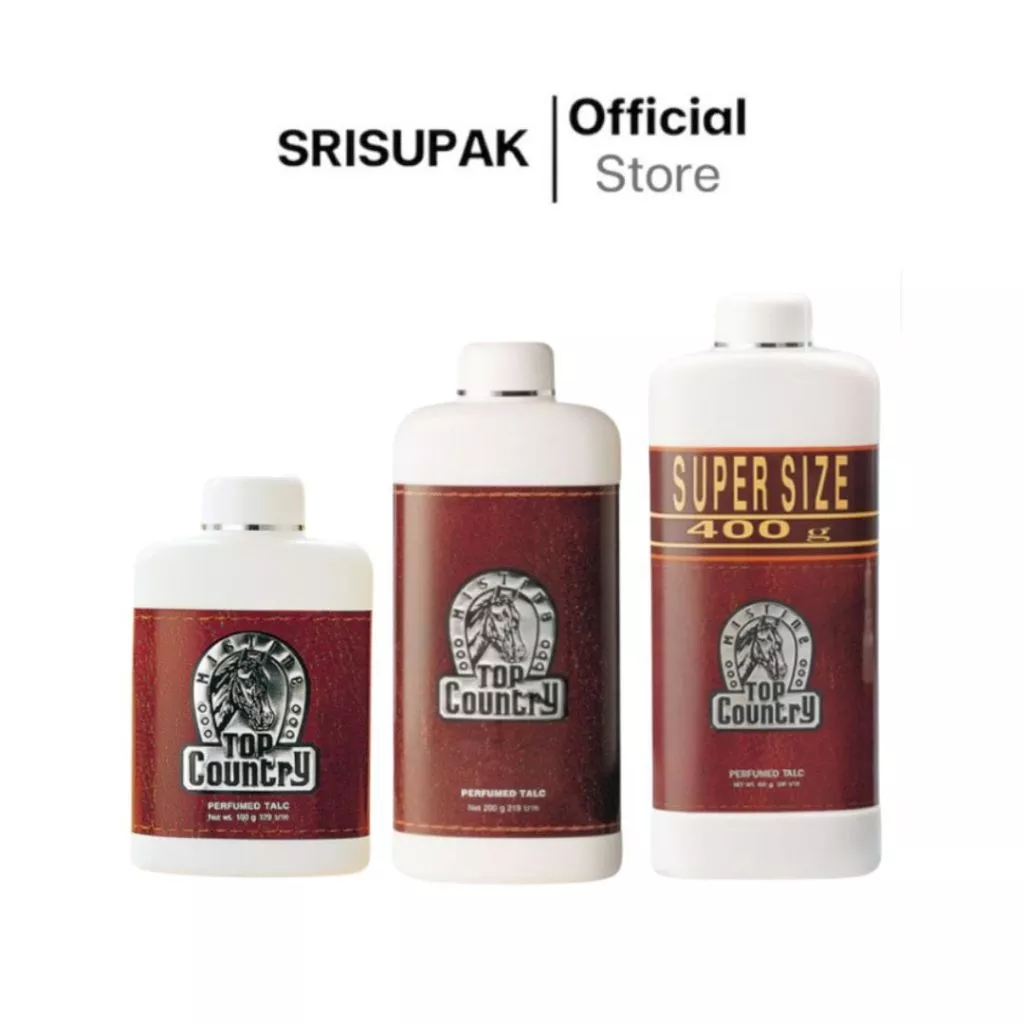 แป้งหัวม้า มิสทิน ท็อป คันทรี่ Mistine Top Country Perfumed Talc 100/200/400 g.