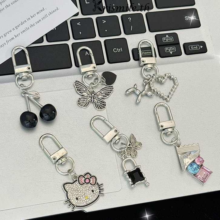COD-ในไทย💖พวงกุญแจ จี้Hello kittyน่ารัก ประดับเพชร ระดับไฮเอนด์ สไตล์เกาหลี แฟชั่นสําหรับผู้หญิง สํา