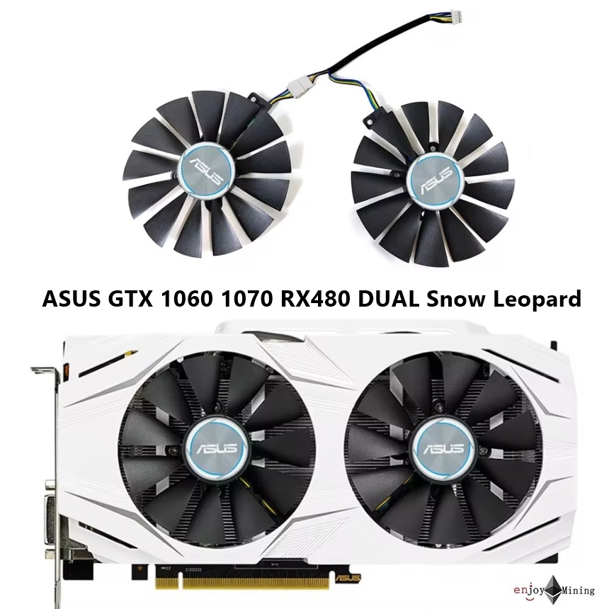 พัดลมการ์ดจอ ASUS GTX 1060 1070 RX480 DUAL Snow Leopard graphics card fan PLD09210S12HH
