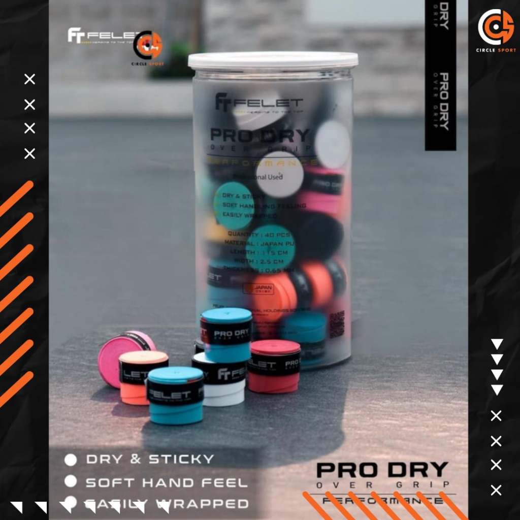 กริปด้ามแบดมินตัน Felet Pro Dry Overgrip (MATERIAL JAPAN PU) สินค้าลิขสิทธิ์แท้ 100%