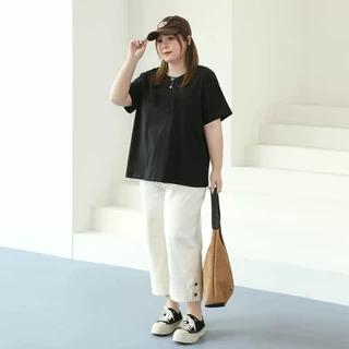 TeddyTee🎀สำหรับสาวอวบ เสื้อยืด พลัสไซส์ เปล่า oversize คอกลมแขนสั้น cotton💯 ผ้าใส่สบาย แท้เย็นนิ่มๆ สีพื้น S-4XL