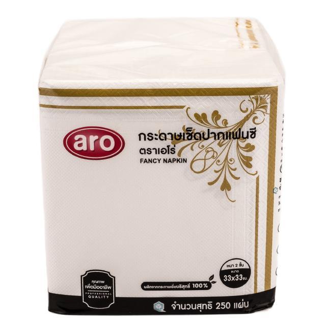 เอโร่ กระดาษเช็ดปากแฟนซี 33x33 ซม. สีทอง 250 แผ่น