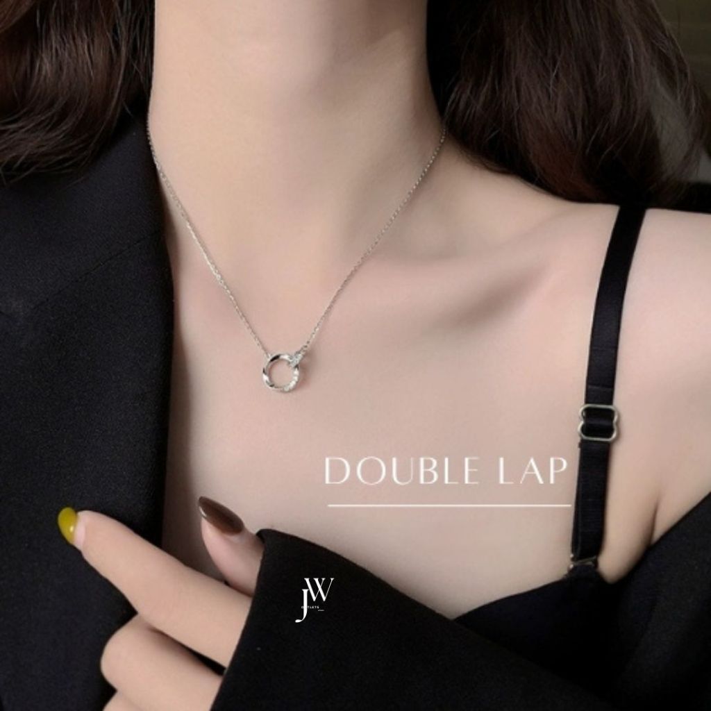 OUTLETS ล้างสต็อกจากโรงงานตรง👍สร้อยคอ DOUBLE LAP สร้อยคอแฟชั่น จี้วงกลม ใส่ได้ทุกวัน ของขวัญ ของขวัญ