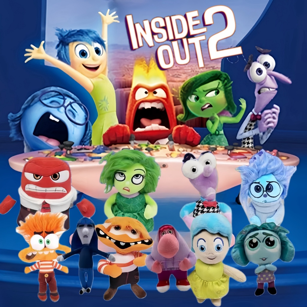 Inside out2 ของเล่นตุ๊กตา ตุ๊กตาอินไซด์เอาท์ 2 ความสุขและความเศร้าโศก การ์ตูนชุด ของขวัญวันเกิด