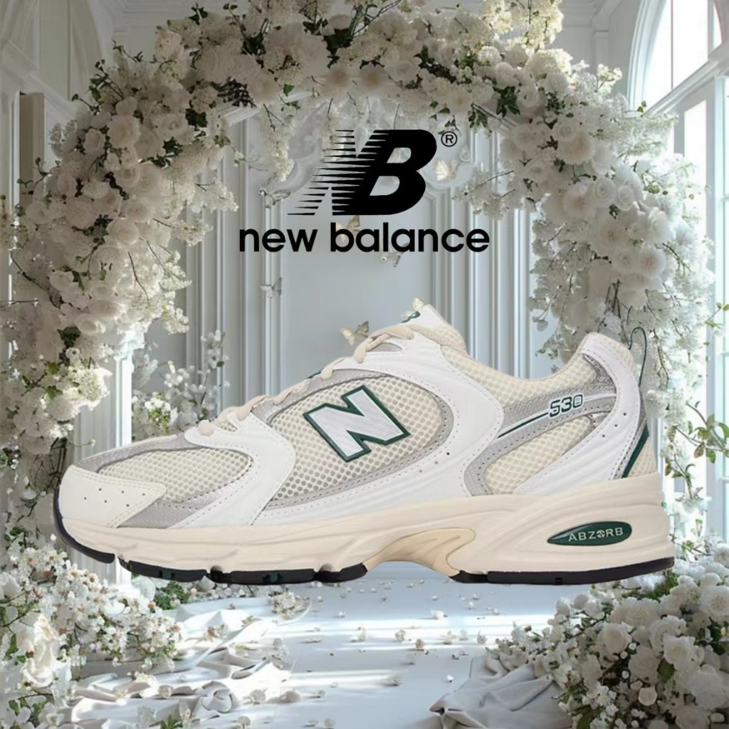 （ของแท้ 100 %）New Balance 530 MR530SX สีขาว - เขียว