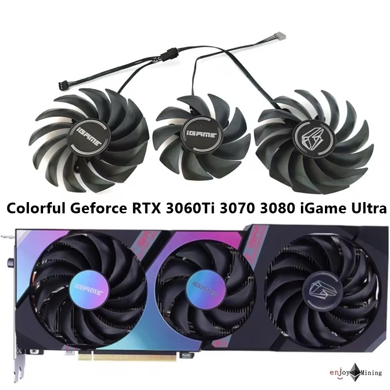 พัดลมการ์ดจอ Colorful Geforce RTX 3060Ti 3070 3080 iGame Ultra OC Graphics card cooling fan