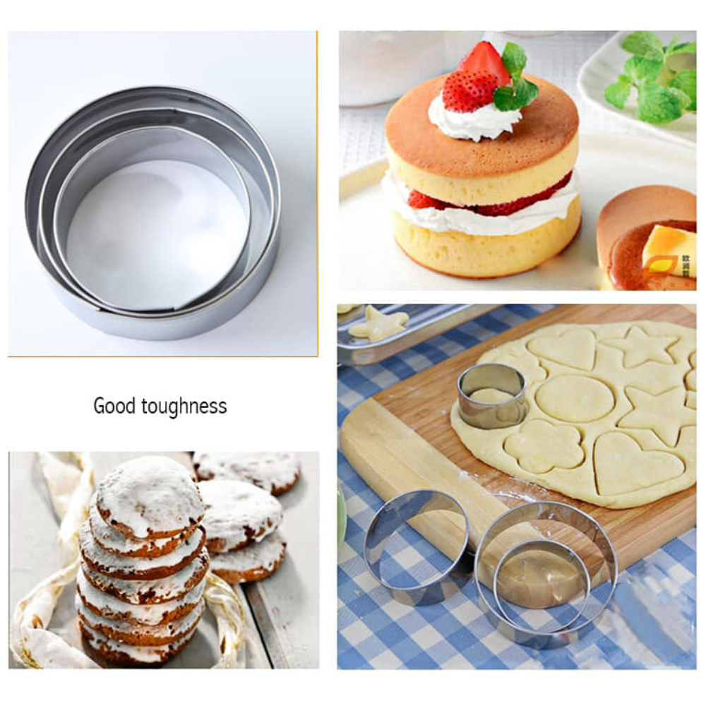 พิมพ์เค้ก แบบเค้ก อุปกรณ์เค้ก วงกลม1ชุดมี3ขนาด อุปกรณ์เบเกอรี่ แม่พิมพ์สแตนเลส - รูปที่ 4