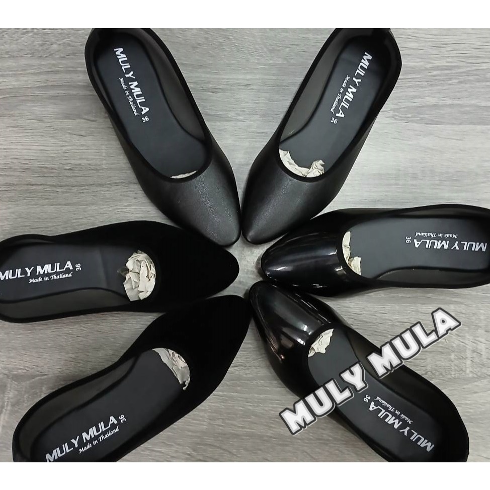🥿รองเท้าคัทชู MULY MULA หัวแหลม ส้นแบน ส้นเตี้ย ไซส์พิเศษ ไซส์ใหญ่ งานสวย ใส่สบาย ไซส์ 36-44 ,019