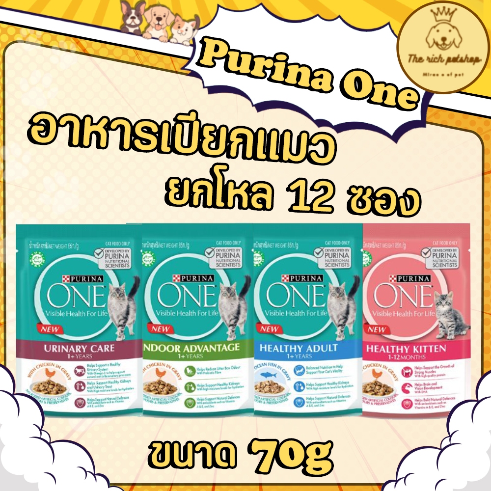 (ยกโหล12ซอง) Purina one เพียวริน่าวัน อาหารเปียก 85g