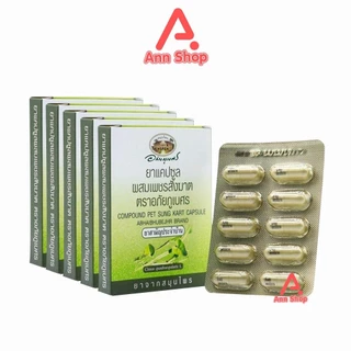 อภัยภูเบศร เพชรสังฆาต 400mg 10 แคปซูล [5 กล่อง] ขนาดพกพา ยาสามัญประจำบ้าน II 3306