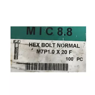สกรูมิลดำ หัวเหลี่ยม M7 M8 เกลียว 1.0 น็อตเบอร์ 11 น็อตเบอร์ 13 เกรด 8.8 Hexagon Bolts M7 M8 Pitch 1.0 Grade 8.8