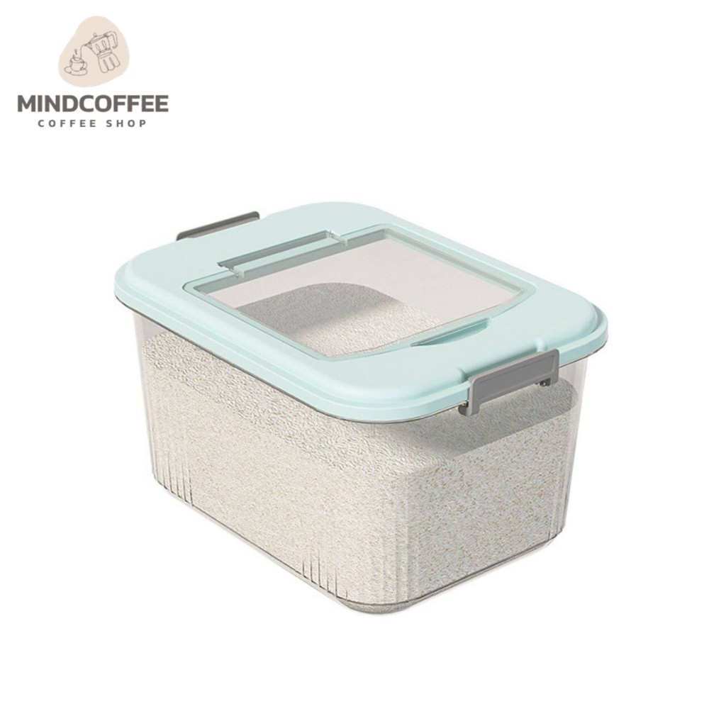 กล่องเก็บอาหารแห้ง ถังข้าวสาร rice container 5.5Kg 9.5Kg 13.5Kg 19.5Kg. เก็บข้าวสาร อาหารแห้ง เมล็ดพืช MindCoffee