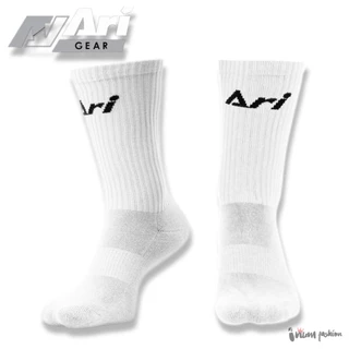 ถุงเท้า อาริ Ari สั้น ครึ่งแข้ง สีขาว ARI CREW SOCKS - WHITE ฟุตบอล ฟุตซอล กีฬา ของแท้ 100%
