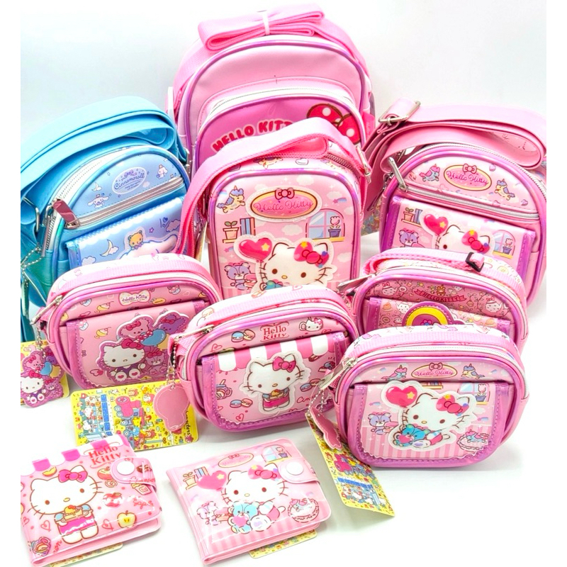 กระเป๋าสะพายข้าง กระเป๋าสตางค์ ลาย Hello Kitty คิตตี้ ชินนาม่อนโรล ลิขสิทธิ์แท้