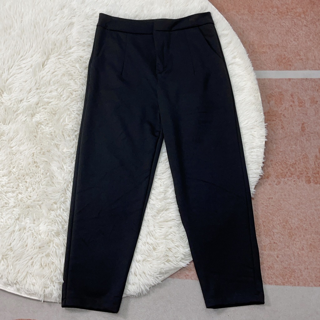 032 พร้อมส่งกางเกงทรงโรเชฟ 7-8ส่วน ผ้าฮานาโกะใส่ทำงานได้ รูปที่ 4